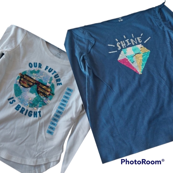 Set-Members Mark Girl's Long Sleeve 2 Pack My Favorite Tee - Picture 3 of 9